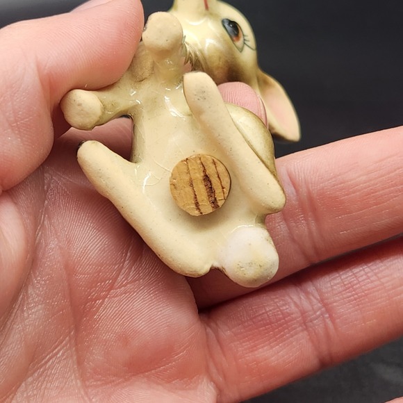 Vintage Ceramic Fawn Deer Salt and Pepper Shakers Japan Cork Stoppers Wide Eyes - Picture 8 of 16